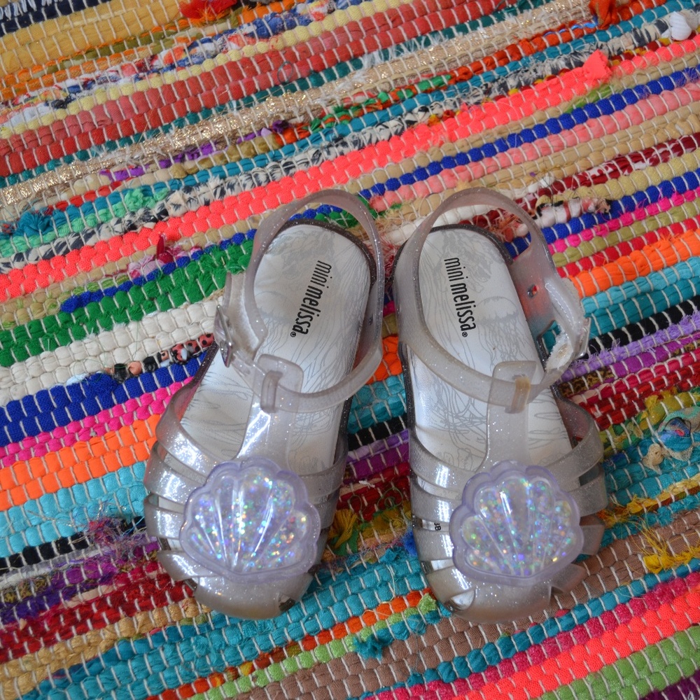 Mini Melissa Silver Sea Shell Shoes